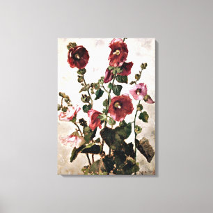 Hollyhocks - Max Weyl painting Canvas Print