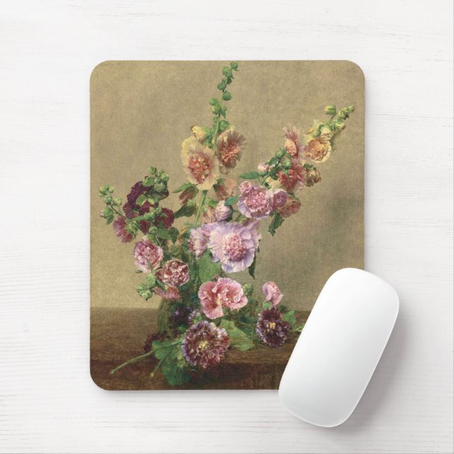 Hollyhocks  mouse pad (With Mouse)