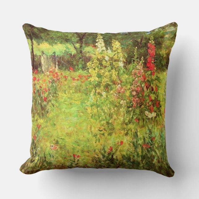 Hollyhocks & Poppies Cushion (Front)