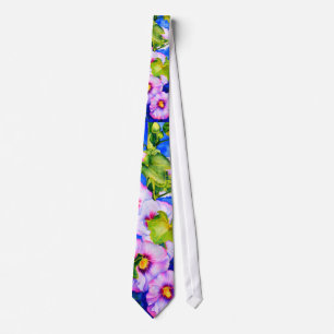 Hollyhocks Tie
