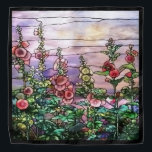 Hollyhocks Vintage Floral Tiffany Stained Glass Bandana<br><div class="desc">Gorgeous vintage Art Nouveau Tiffany Stained Glass Floral Window Reproduction depicted the beauty of a field of hollyhocks in romantic purple tone against sunset sky is on this bandanna handkerchief scarf.</div>