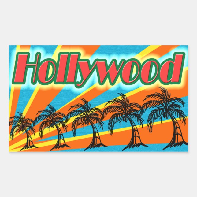 Hollywood 5 Palm Trees Stickers (Front)