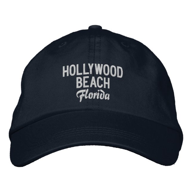 Hollywood Beach Florida Embroidered Baseball Hat (Front)
