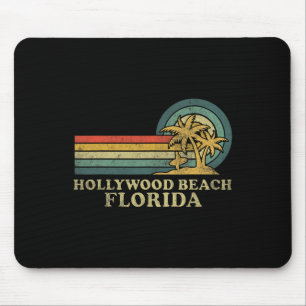 Hollywood Beach Florida Family Vacation Vintage Pa Mouse Pad
