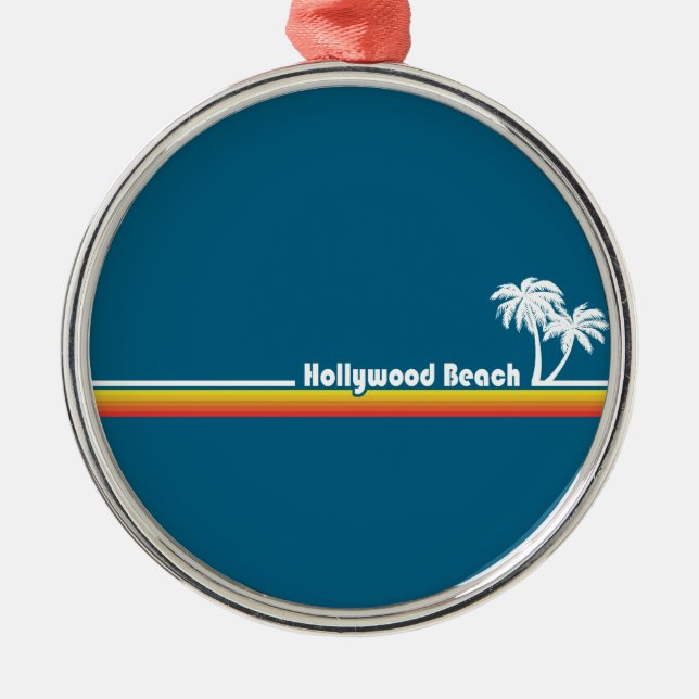 Hollywood Beach Florida Metal Tree Decoration (Front)