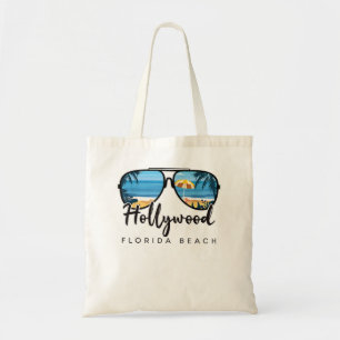 Hollywood Beach Florida Palm Tree Sunglasses Souve Tote Bag