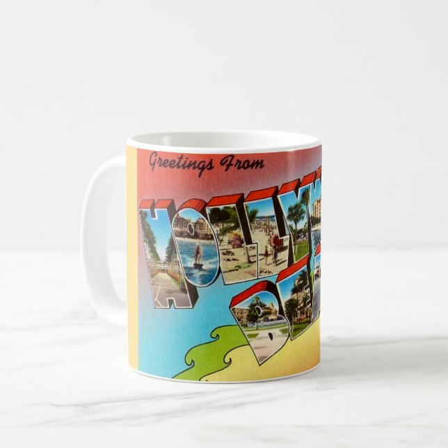 Hollywood Beach Florida Postcard Mug (Front Left)