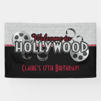 Hollywood Birthday Party Banner