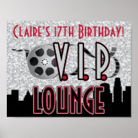 Hollywood Birthday Party Poster