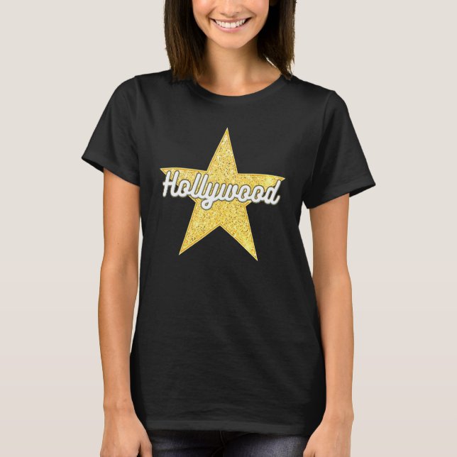Hollywood Bold Script Walk Of Fame Star T-Shirt (Front)