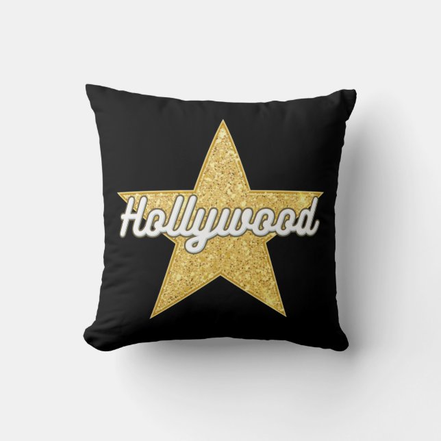 Hollywood Boulevard Script and Star Cushion (Front)