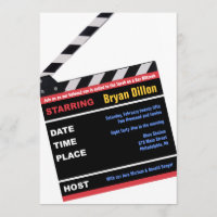 HOLLYWOOD BROADWAY MOVIES Bar Bar Mitzvah Invite