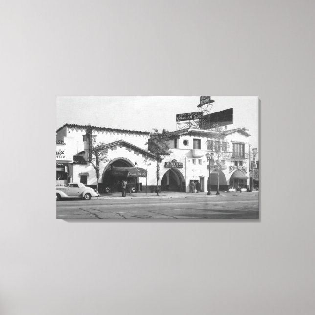 Hollywood, CA Brown Derby Restaurant View Canvas Print (Front)