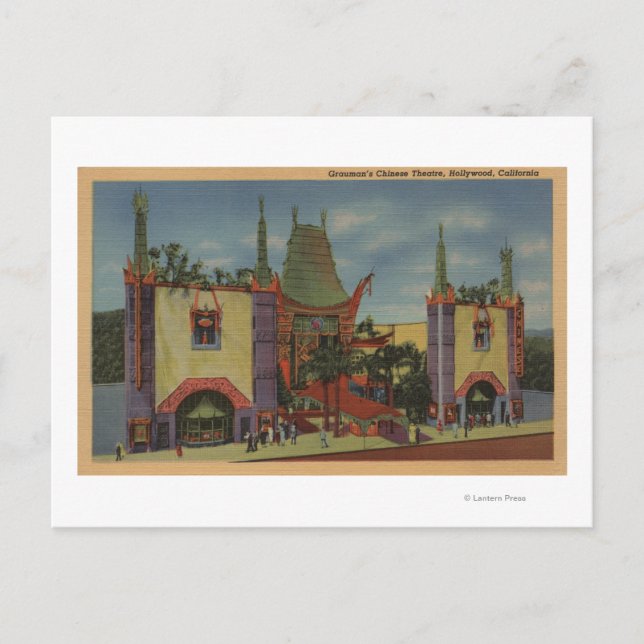 Hollywood, CAGrauman's Chinese Theatre View Postcard (Front)