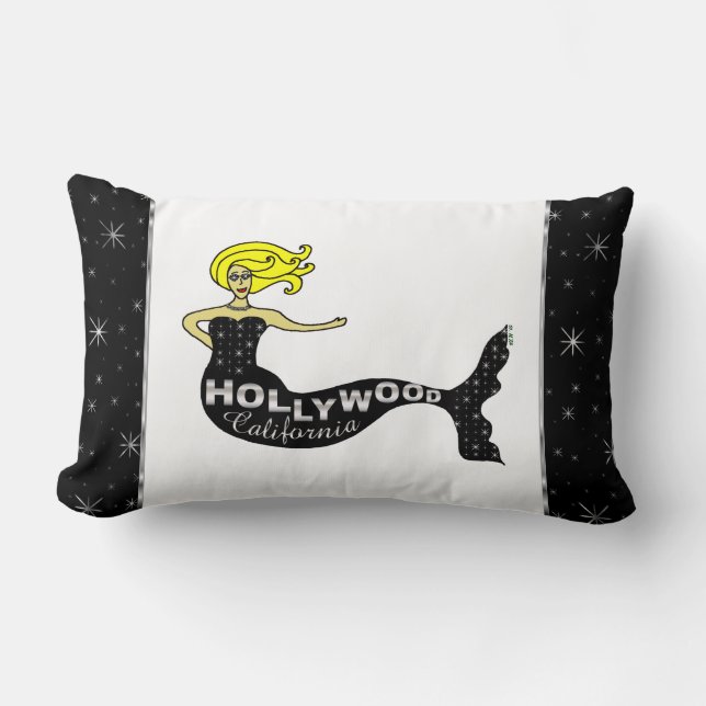 Hollywood, California Mermaid Throw Pillow (Front)