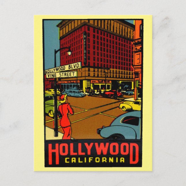 Hollywood California Postcard (Front)