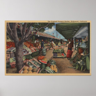 Hollywood, CAView of Original Farmer's Market Poster