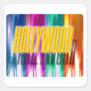 "Hollywood" Colourful Palms Sticker