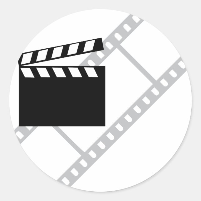 hollywood film clapper classic round sticker (Front)