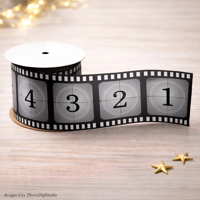 Hollywood Film Strip Ribbon, Old Cinema Countdown  Satin Ribbon (Hollywood Film Strip Ribbon, Old Cinema Countdown Satin Ribbon)