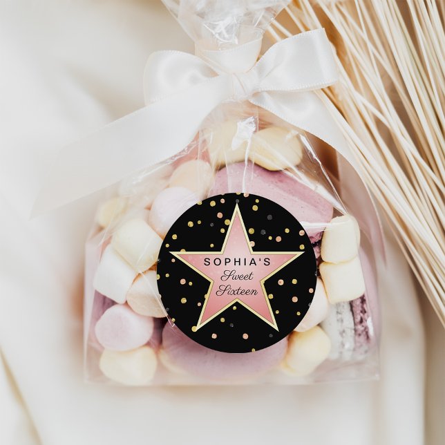 Hollywood Glam Personalized Classic Round Sticker (Creator Uploaded)