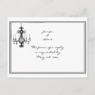 Hollywood Glamour Chandelier RSVP Postcard