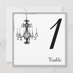 Hollywood Glamour Chandelier Wedding Table Number