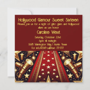 Hollywood Glamour Sweet Sixteen  Invitation