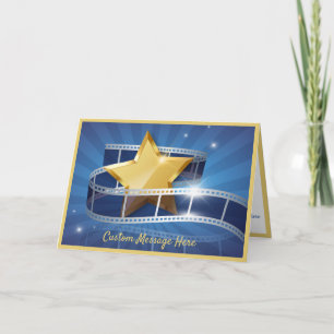 Hollywood Gold Star Movie Filmstrip Personalised Card