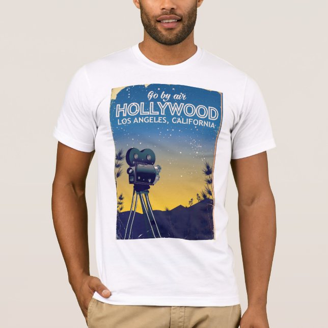 Hollywood Los Angeles California travel poster T-Shirt (Front)