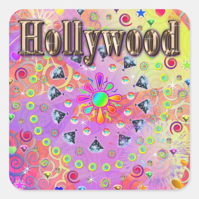 Hollywood Lucky Golden Sticker (Front)