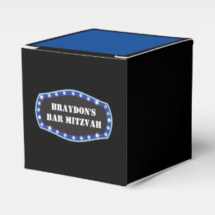 Hollywood Marquee Sign Blue Favor Gift Box