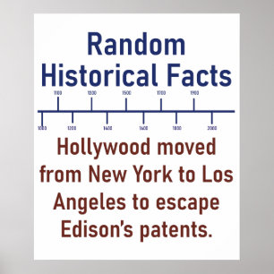 Hollywood Moved From New York - History Fact Poster