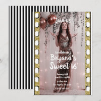 Hollywood Movie Gold Glitter Film Sweet 16 Party