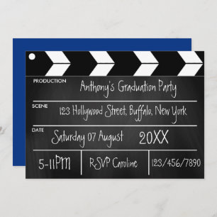 Hollywood Movie Graduation Party Chalkboard Invit Invitation