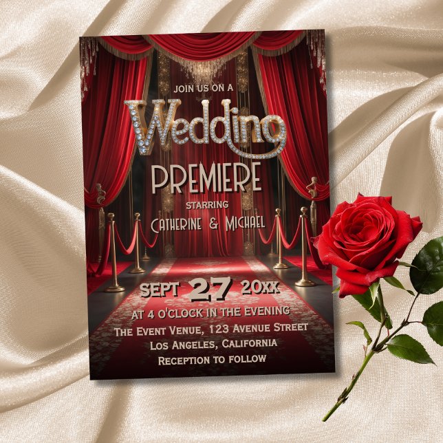 Hollywood Movie Red Carpet Premiere Wedding Invitation (Creator Uploaded)