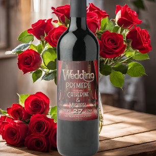Hollywood Movie Red Carpet Premiere Wedding Wine Label