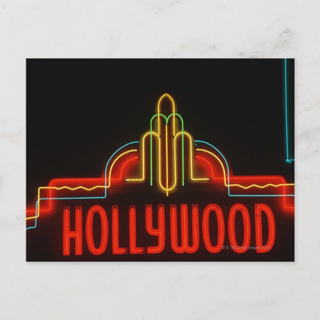 Hollywood neon sign, Los Angeles, California Postcard (Front)