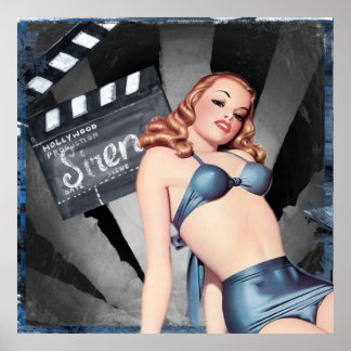 Hollywood Pin up girl Poster