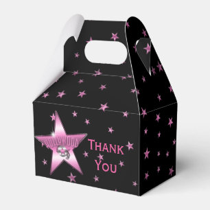 HOLLYWOOD PINK STAR Birthday Party Favour Boxes