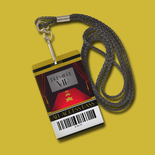 Hollywood Premiere VIP Birthday Party Invitation ID Badge