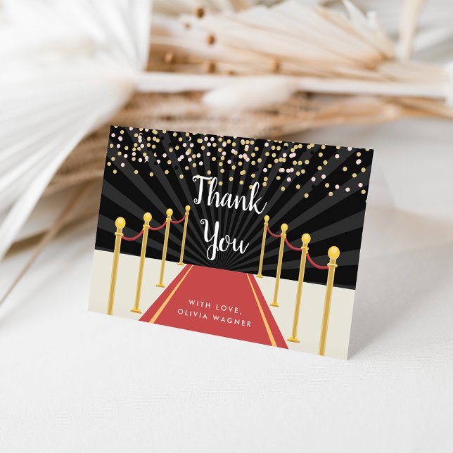 Hollywood Red Carpet Personalised Thank You Card (Creator Uploaded)