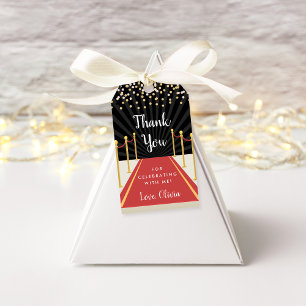 Hollywood Red Carpet Personalised Thank You Favour Gift Tags