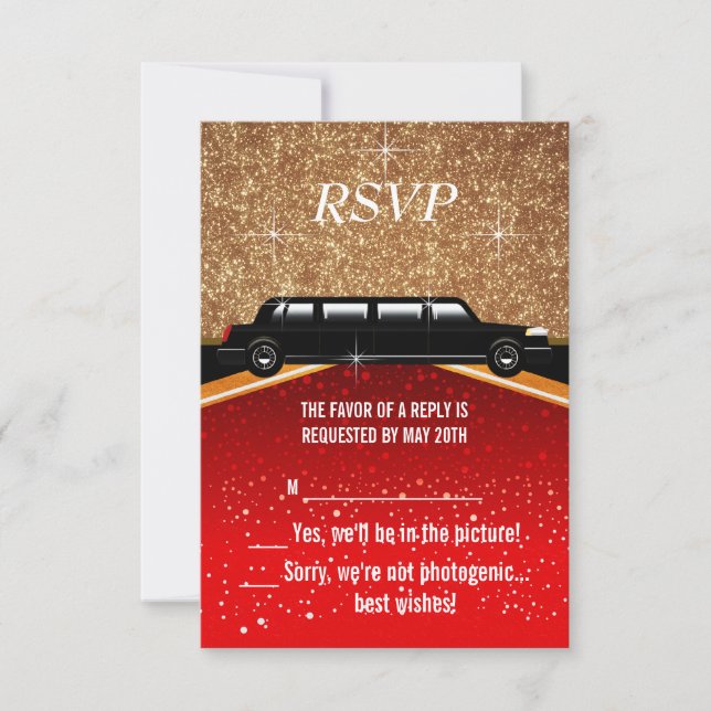 Hollywood Red Carpet RSVP Card (Front)