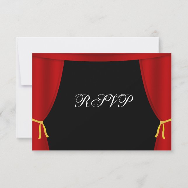 Hollywood Red Curtain RSVP Card (Front)