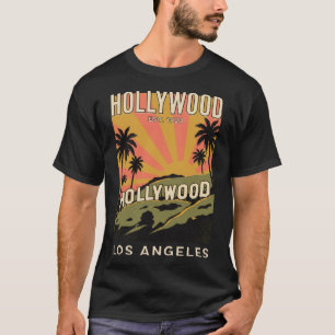 Hollywood Sign Los Angeles Vintage Travel Poster R T-Shirt