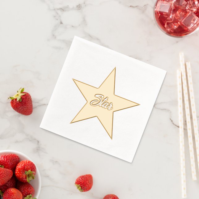 Hollywood star custom gold foil paper napkins (Insitu (Strawberry))