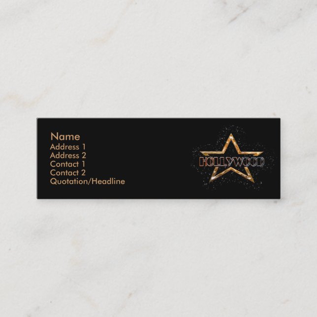 Hollywood Star Mini Business Card (Front)
