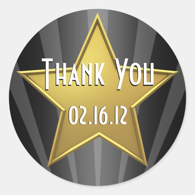 Hollywood Star Thank You Sticker (Front)