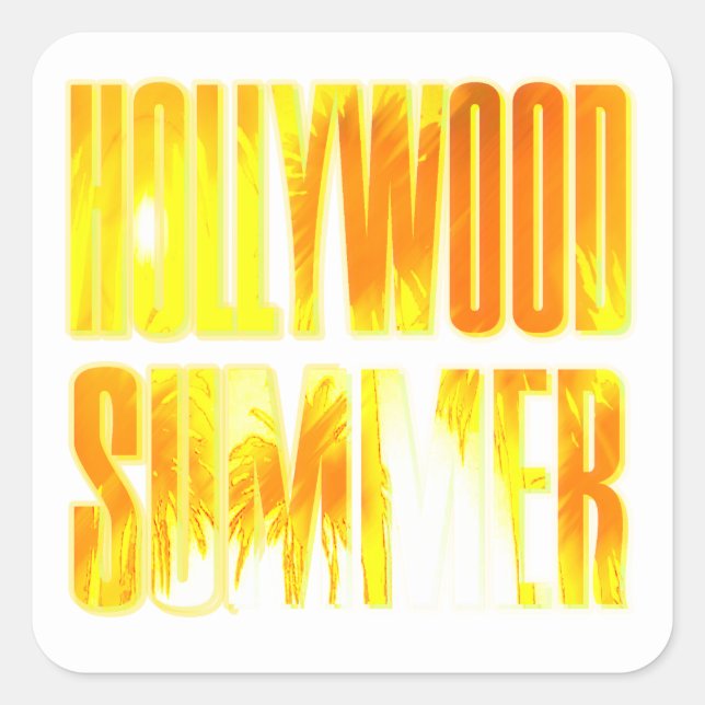 "Hollywood Summer" Yellow Orange Letter Sticker (Front)